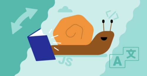 An animated image of a snail reading a book.